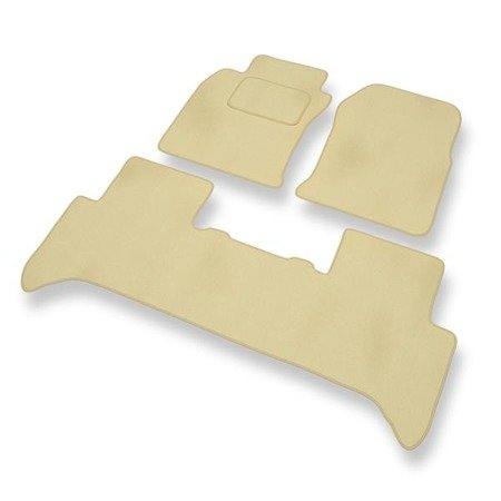 Tapis de sol velours pour Toyota Land Cruiser J120 (2002-....) - Premium tapis de voiture - beige - DGS Autodywan