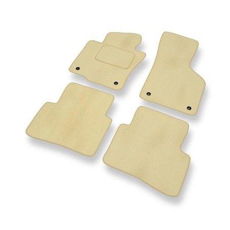 Tapis de sol velours pour Volkswagen Passat B7 (2010-2014) - Premium tapis de voiture - beige - DGS Autodywan