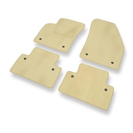 Tapis de sol velours pour Volvo S40 II (2004-2012) - Premium tapis de voiture - beige - DGS Autodywan