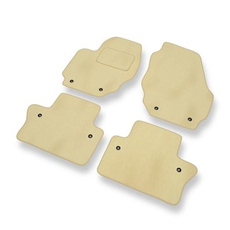 Tapis de sol velours pour Volvo S60 II (2010-2018) - Premium tapis de voiture - beige - DGS Autodywan