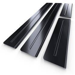 Protections de seuils de portes en acier pour Alfa Romeo 156 Crosswagon, Berline, Sportwagon (4 portes, 5 portes) - (1997-2006) - Croni - Long Line - noir (surface poncée)