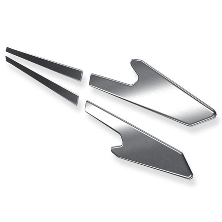 Baguettes de protection latérales en acier pour Peugeot 508 I Berline (4 portes) - (2010-2018) - Croni - Y - argent (mat)