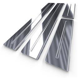 Protections de seuils de portes en acier pour Honda Civic X Hayon, Berline (4 portes, 5 portes) - (2016-2021) - Croni - Long Line - argent (brillant)