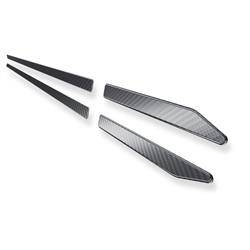 Baguettes de protection latérales en acier pour Opel Agila II B Hayon (5 portes) - (2007-2014) - Croni - W - noir (feuille de carbone)