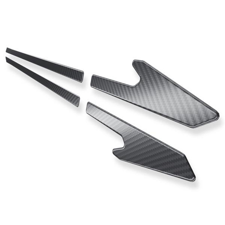 Baguettes de protection latérales en acier pour Kia Ceed II JD Break (5 portes) - (2012-2018) - Croni - Y - noir (feuille de carbone)