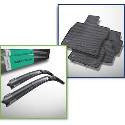 Ensemble: tapis de voiture en caoutchouc + balais d'essuie-glace de pare-brise pour Skoda Octavia III Break, Liftback (2013-2020)