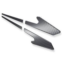 Baguettes de protection latérales en acier pour Kia Ceed II JD Break (5 portes) - (2012-2018) - Croni - Y - noir (feuille de carbone)