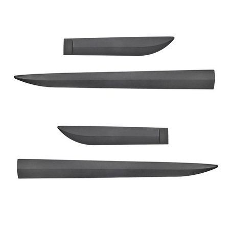 Plaques latérales noires pour Mitsubishi Outlander II SUV (2006-2013) - (longueur des protections: 935mm; 620mm) - Rider