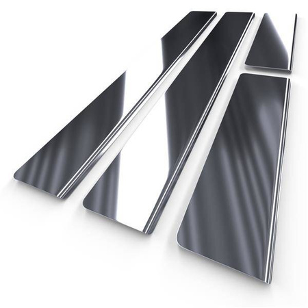 Protections de seuils de portes en acier pour Nissan Micra V K14 Hayon (5 portes) - (2017-2023) - Croni - Standard - argent (brillant)
