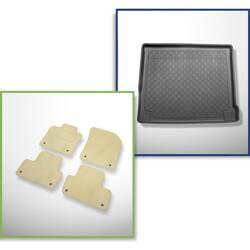 Ensemble: tapis velours + tapis de coffre pour Volvo XC60 II (07.2017-....) 5 porte - Guardliner