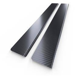 Protections de seuils de portes en acier pour Kia ProCeed II JD Hayon (3 portes) - (2013-2018) - Croni - Standard - noir (feuille de carbone)