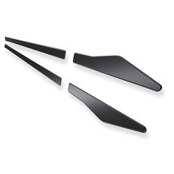 Baguettes de protection latérales en acier pour Toyota Corolla XII Berline (4 portes) - (2018-....) - Croni - V - noir (peau d’orange)